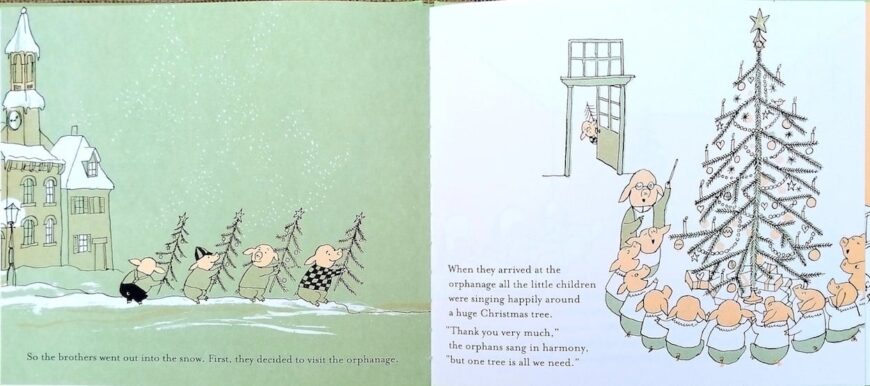 "Christmas Eve at the Mellops" by Tomi Ungerer is a lesson on the power of gift-giving Christmas, Hans Christian Andersen Award Kids Book Reviews christmas eve at the mellops Tomi ungerer 09