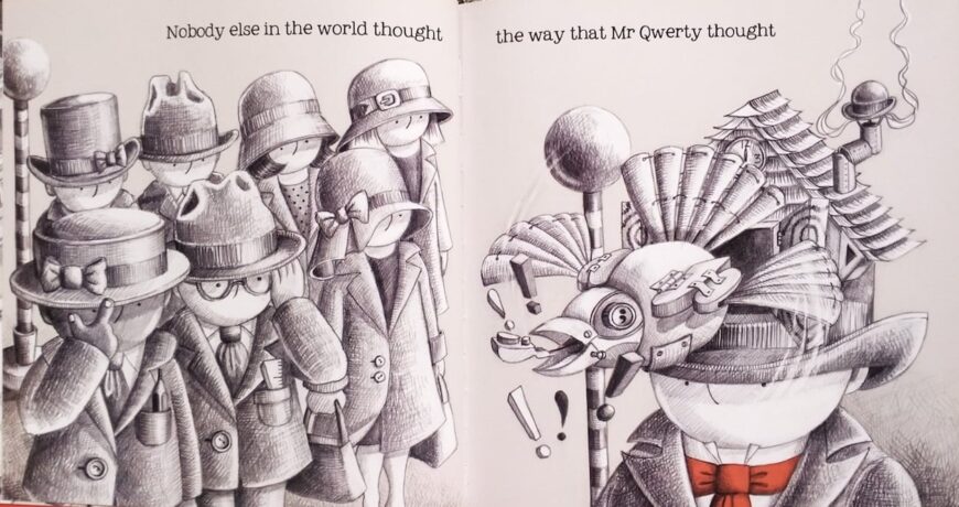 "The Extraordinary Mr Qwerty" brings ideas to life - Karla Strambini Australian Illustrated Books, Feelings and Emotions Kids Book Reviews the extraordinary mr qwerty karla strambini 3